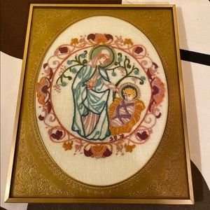 Framed Religious Sew on Image, very detailed